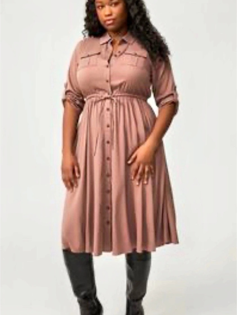 Torrid Brown Midi Shirt Dress Size 2 Like New